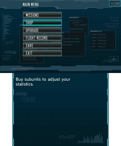 Menu screen of the game Iron Combat - War in the Air on Nintendo 3DS
