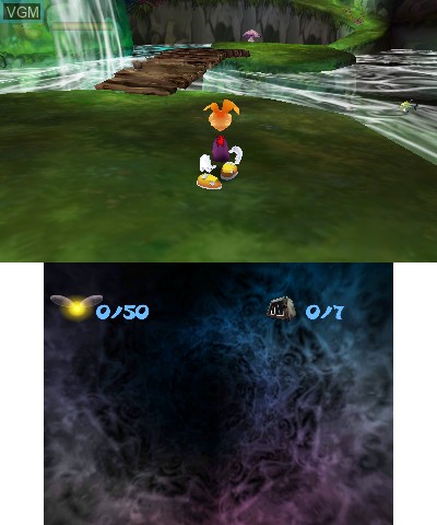 In-game screen of the game Rayman 3D on Nintendo 3DS