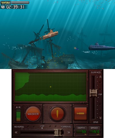 In-game screen of the game Steel Diver on Nintendo 3DS