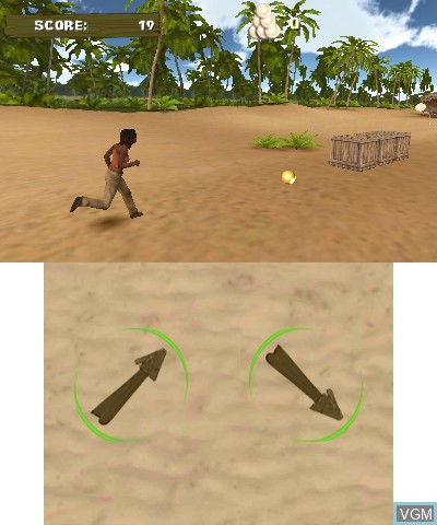 In-game screen of the game Survivor 3D - The Ultimate Adventure on Nintendo 3DS