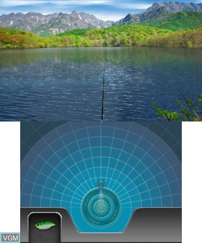 In-game screen of the game Reel Fishing Paradise 3D on Nintendo 3DS