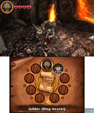 In-game screen of the game LEGO The Lord of the Rings on Nintendo 3DS