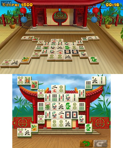 In-game screen of the game 3D MahJongg on Nintendo 3DS