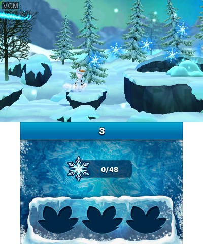 In-game screen of the game Disney Frozen - Olaf's Quest on Nintendo 3DS