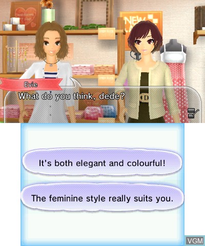In-game screen of the game New Style Boutique on Nintendo 3DS