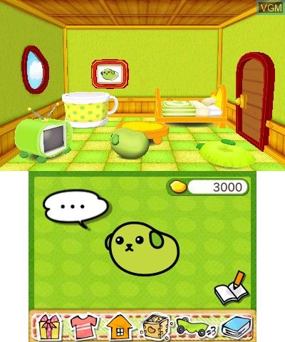 In-game screen of the game Mameshiba on Nintendo 3DS