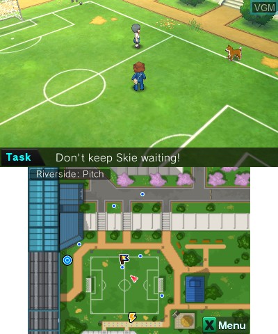 In-game screen of the game Inazuma Eleven Go - Shadow on Nintendo 3DS
