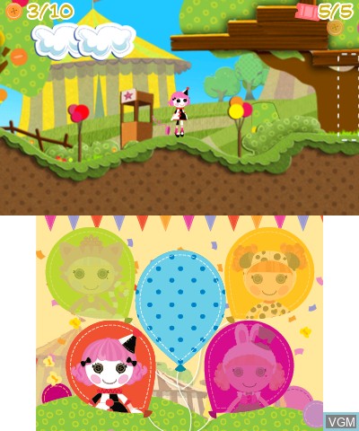 In-game screen of the game Lalaloopsy - Carnival of Friends on Nintendo 3DS