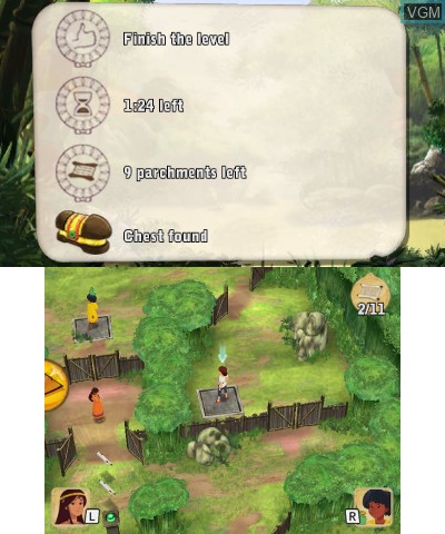 In-game screen of the game Mysterious Cities of Gold, The - Secret Paths on Nintendo 3DS