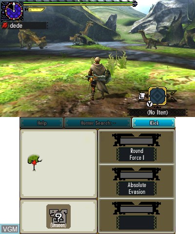 In-game screen of the game Monster Hunter Generations on Nintendo 3DS