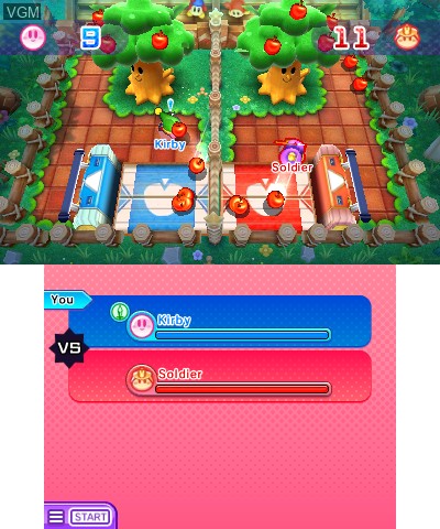 In-game screen of the game Kirby Battle Royale on Nintendo 3DS