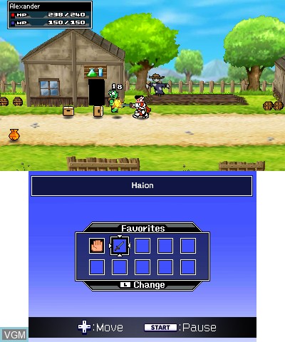 In-game screen of the game River City - Knights of Justice on Nintendo 3DS