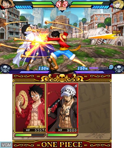 In-game screen of the game One Piece - Daikaizoku Coliseum on Nintendo 3DS