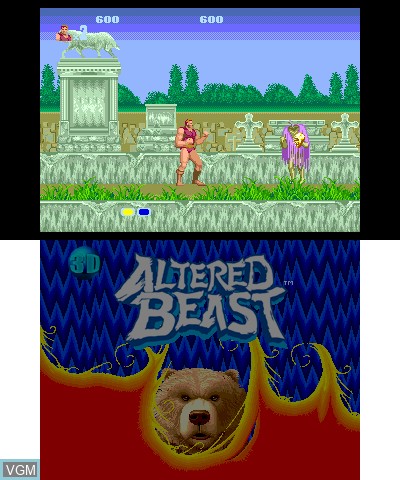 In-game screen of the game 3D Altered Beast on Nintendo 3DS
