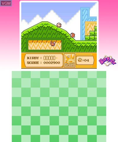 In-game screen of the game 3D Classics - Hoshi no Kirby Yume no Izumi no Monogatari on Nintendo 3DS