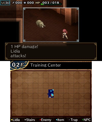 In-game screen of the game Adventure Labyrinth Story on Nintendo 3DS