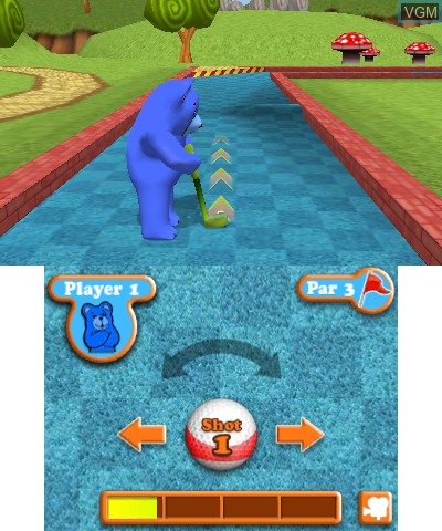 In-game screen of the game Gummy Bears Mini Golf on Nintendo 3DS