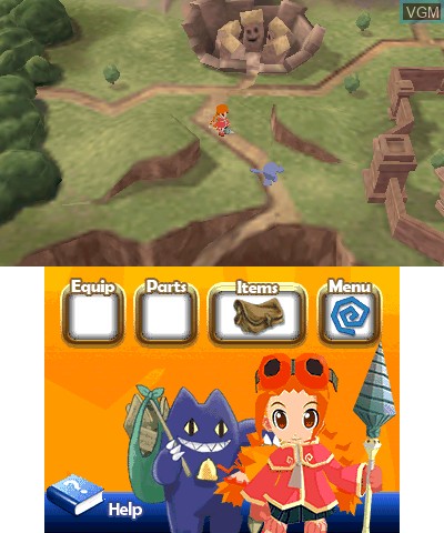 In-game screen of the game Gurumin 3D - A Monstrous Adventure on Nintendo 3DS
