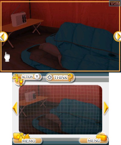 In-game screen of the game Simple DL Series Vol. 40 - The Misshitsu Kara no Dasshutsu - Camper-hen on Nintendo 3DS