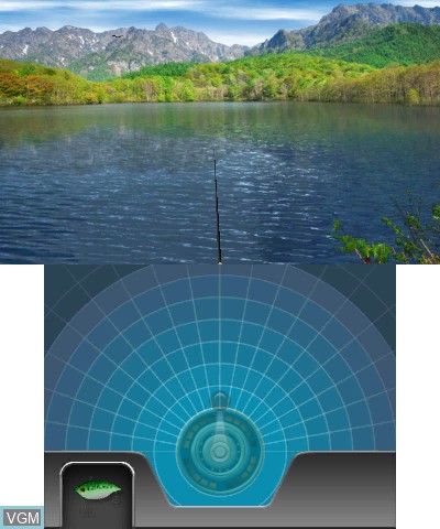 In-game screen of the game Reel Fishing Paradise 3D Mini on Nintendo 3DS