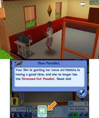 In-game screen of the game Sims 3, The on Nintendo 3DS