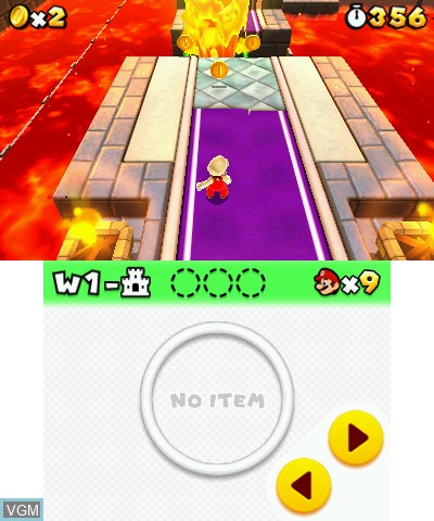 In-game screen of the game Super Mario 3D Land on Nintendo 3DS