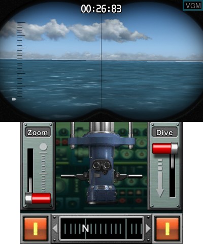 In-game screen of the game Steel Diver on Nintendo 3DS