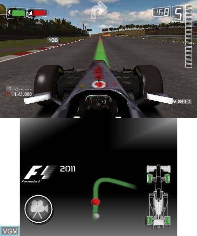 In-game screen of the game F1 2011 on Nintendo 3DS