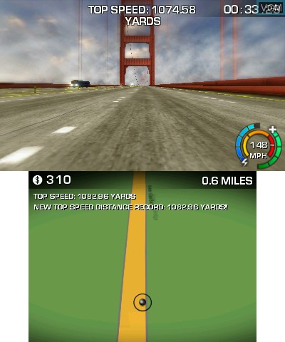 In-game screen of the game Need for Speed - The Run on Nintendo 3DS