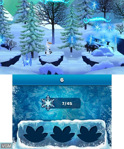 In-game screen of the game Disney Frozen - Olaf's Quest on Nintendo 3DS