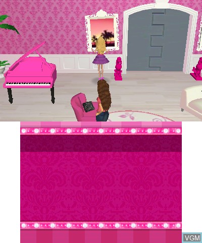 In-game screen of the game Barbie Dreamhouse Party on Nintendo 3DS