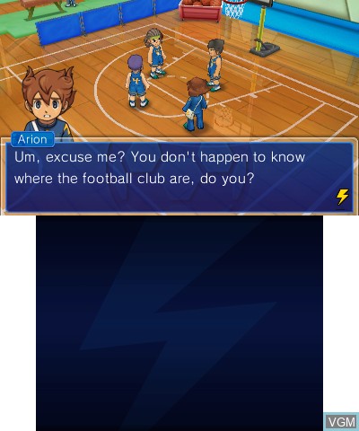 In-game screen of the game Inazuma Eleven GO - Chrono Stones - Wildfire on Nintendo 3DS
