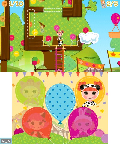 In-game screen of the game Lalaloopsy - Carnival of Friends on Nintendo 3DS