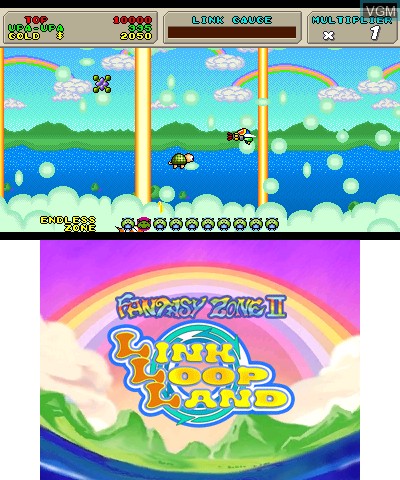 In-game screen of the game 3D Fantasy Zone II W on Nintendo 3DS