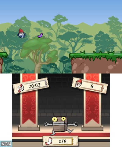 In-game screen of the game 2 Fast 4 Gnomz on Nintendo 3DS