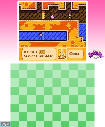 In-game screen of the game 3D Classics - Hoshi no Kirby Yume no Izumi no Monogatari on Nintendo 3DS