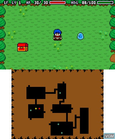 In-game screen of the game Alchemic Dungeons on Nintendo 3DS
