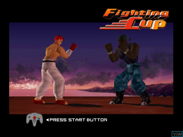 Title screen of the game Fighting Cup on Nintendo 64