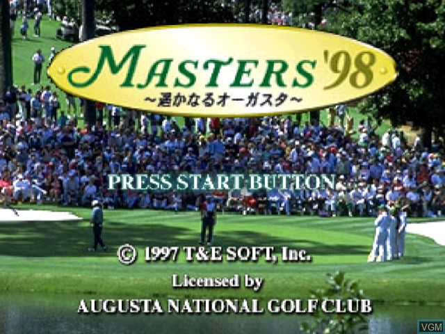 Title screen of the game Harukanaru Augusta Masters '98 on Nintendo 64