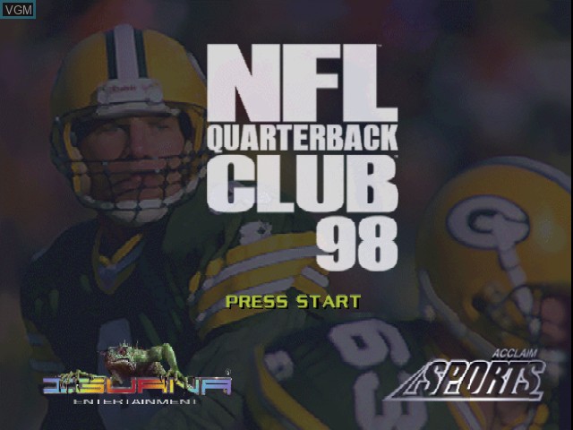 Title screen of the game NFL Quarterback Club 98 on Nintendo 64