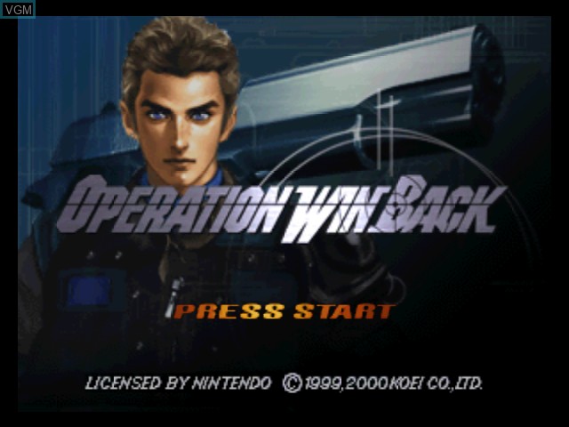 Title screen of the game Operation WinBack on Nintendo 64