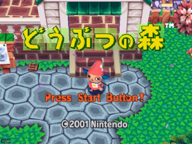 Title screen of the game Doubutsu no Mori on Nintendo 64