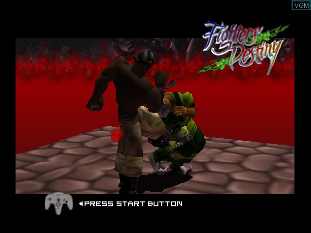 Title screen of the game Fighters Destiny on Nintendo 64
