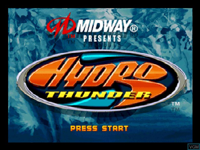 Title screen of the game Hydro Thunder on Nintendo 64