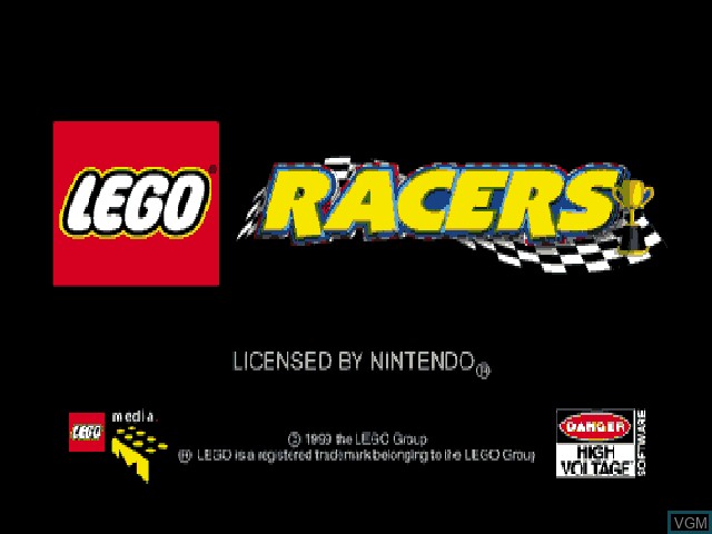 Title screen of the game LEGO Racers on Nintendo 64