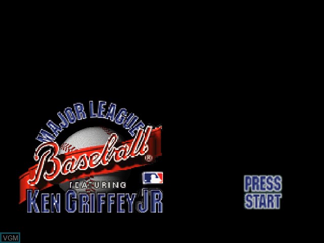 Title screen of the game Major League Baseball Featuring Ken Griffey, Jr. on Nintendo 64
