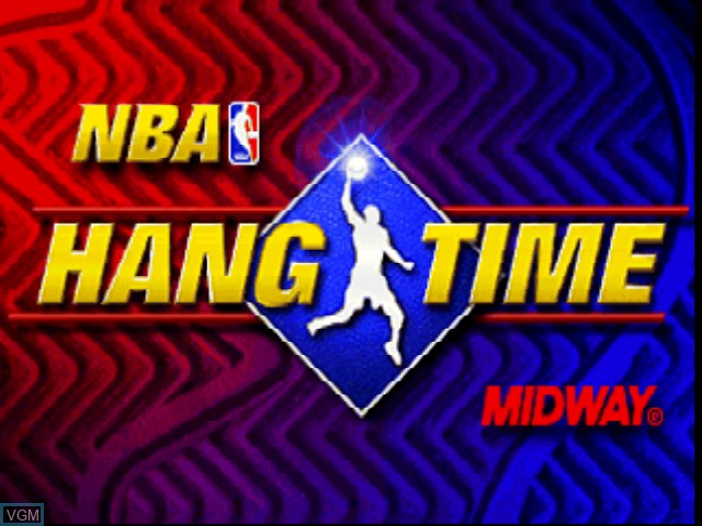 Title screen of the game NBA Hangtime on Nintendo 64