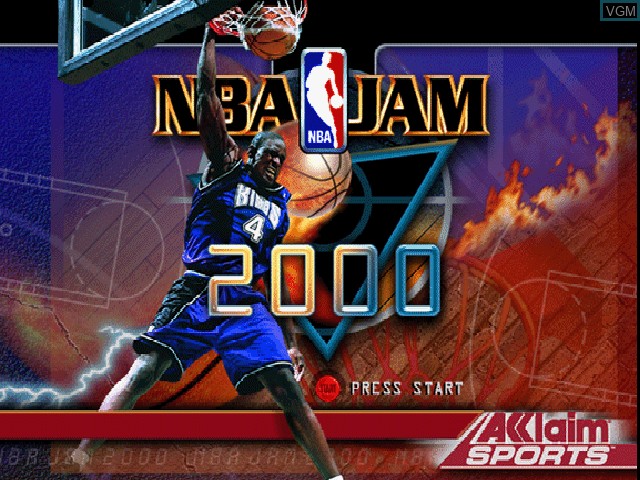 Title screen of the game NBA Jam 2000 on Nintendo 64