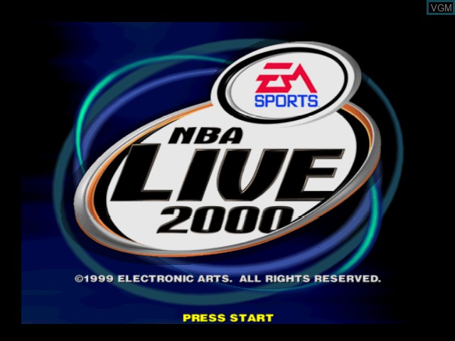 Title screen of the game NBA Live 2000 on Nintendo 64