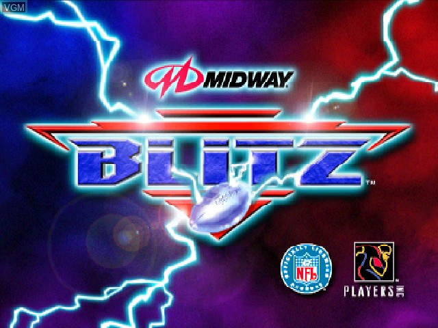 Title screen of the game NFL Blitz on Nintendo 64